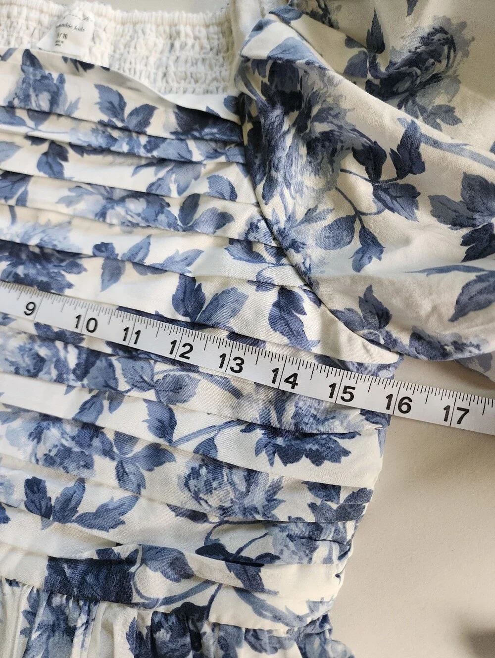 Abercrombie Kids Emerson Puff Sleeve Sundress Blue Floral Size 15/16